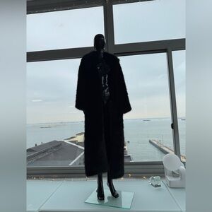 Glitz Black Faux Fur Coat